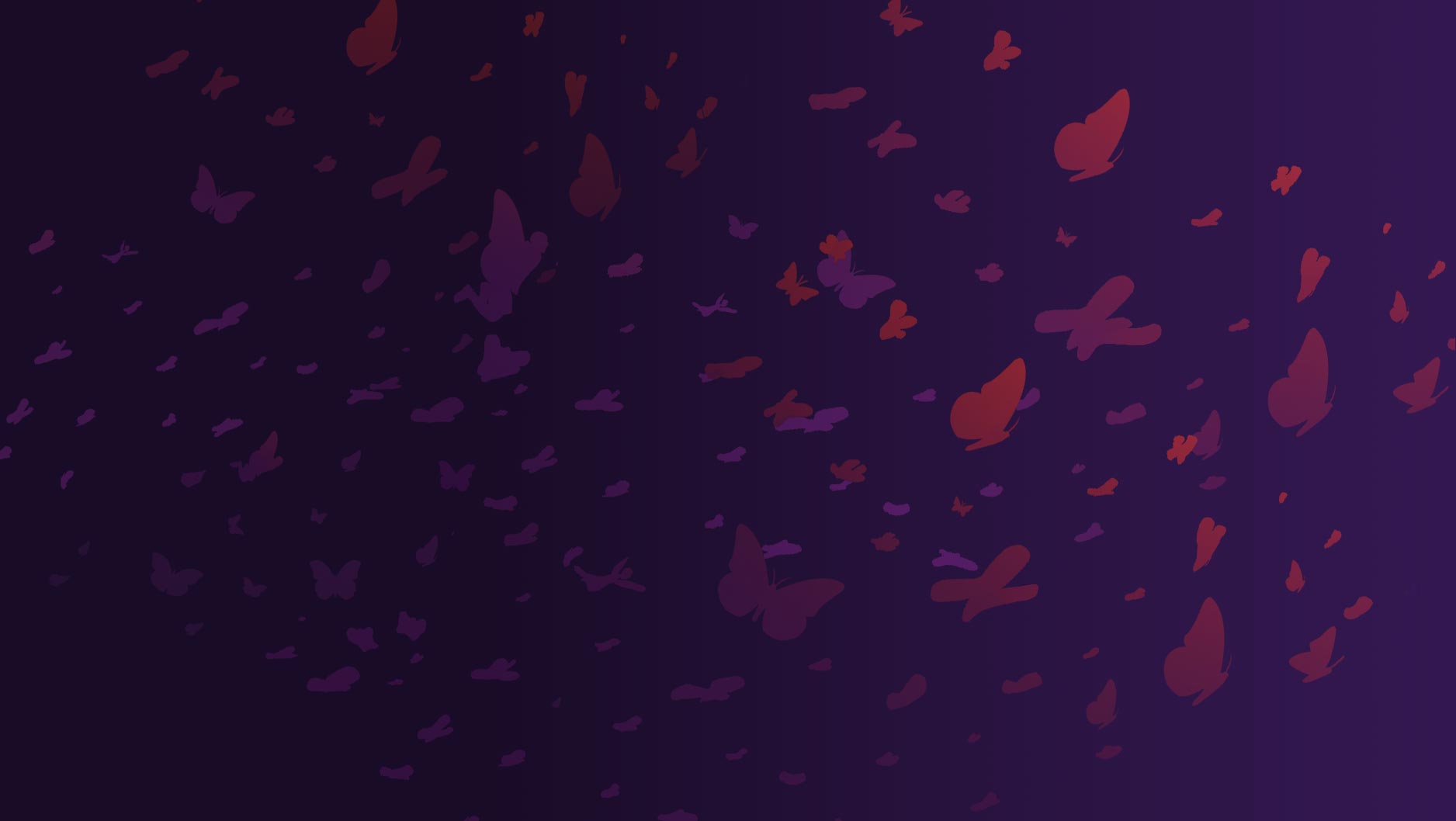 Pink and purple butterflies silhouettes on purple background.
