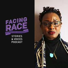 Lutze Segu (@FeministeGriote) race forward podcast purple facing race logo lutze feministegriote