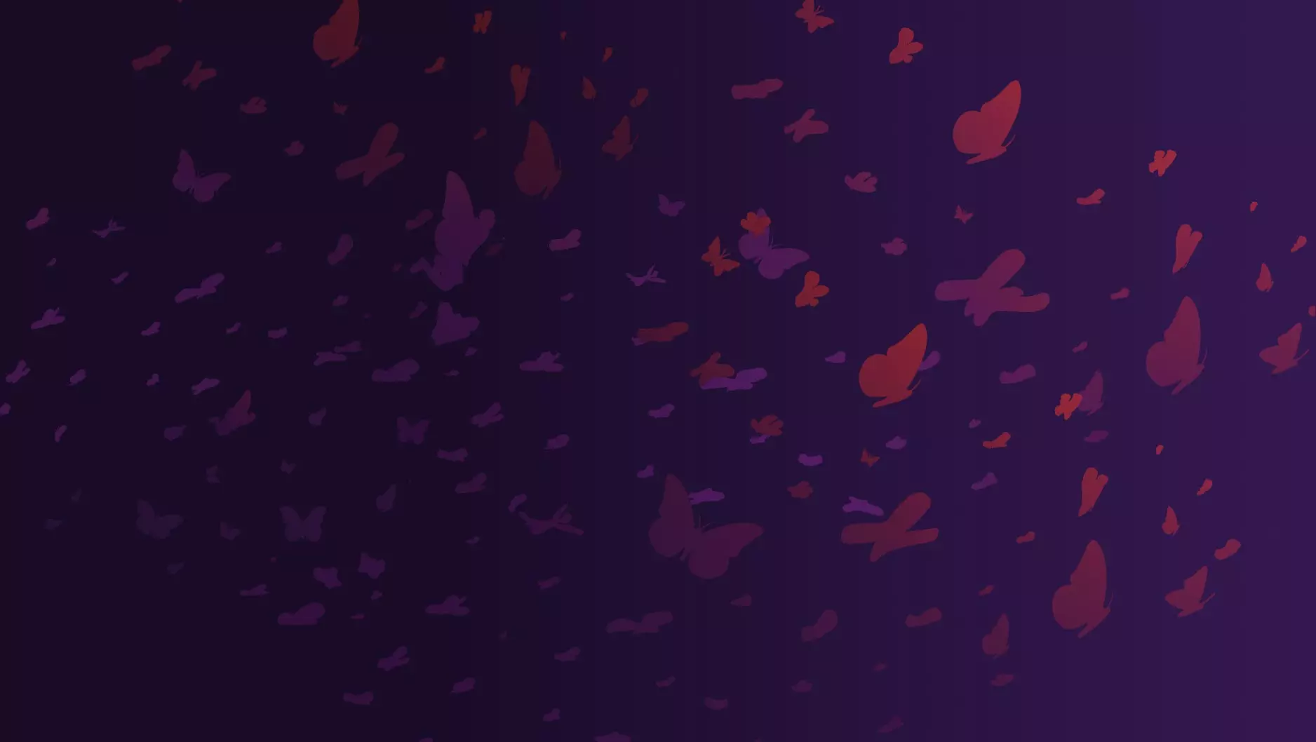 Pink and purple butterflies silhouettes on purple background.