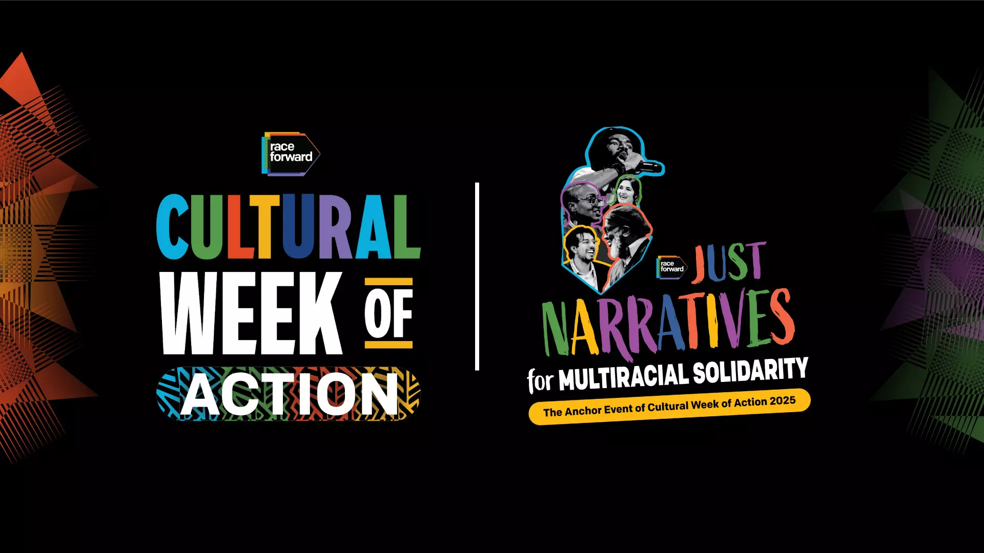 Just Narratives and Cultural Week of Action logo's